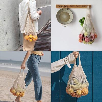 手提网袋水果蔬菜编织网兜镂空环保购物袋沙滩渔网包