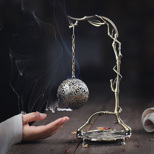 浣玺葡萄花鸟纹银香囊倒流香香炉