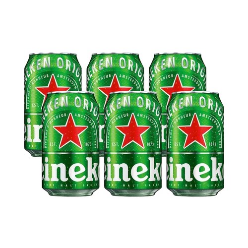 喜力啤酒330ml*6罐醇香浓厚清爽畅饮酷爽清凉-N