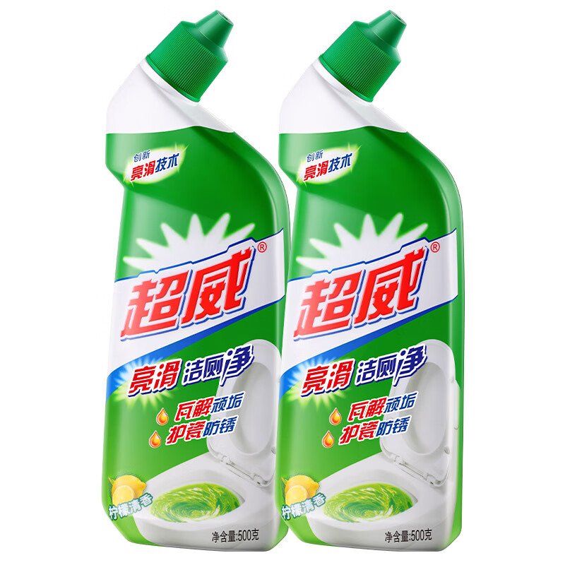 立白超威亮滑洁厕净剂500ml*2瓶瓦解顽垢护瓷防锈柠檬清香松木