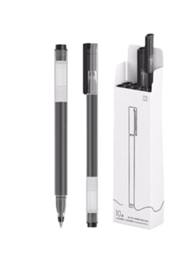 小米中性笔 文具10支黑色装办公签字笔商务考试