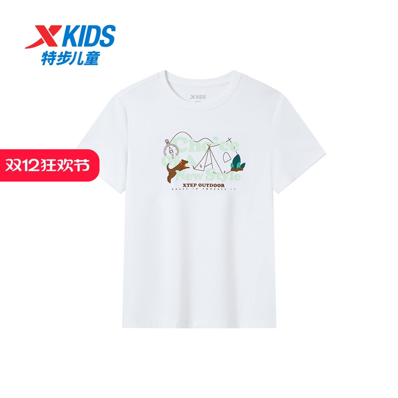 特步童装女童户外运动短T儿童速干上衣2025年夏季新款大童短袖T恤