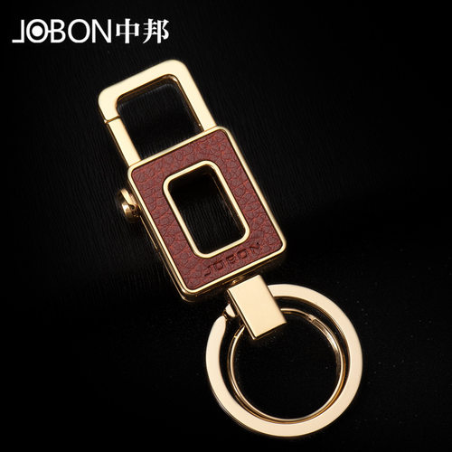 jobon中邦复古钥匙扣 男高档侧按腰挂汽车金属锁匙扣商务创意礼品
