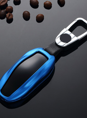 适用于特斯拉钥匙套model3钥匙包壳扣铝合金属专用饰品男女保护套