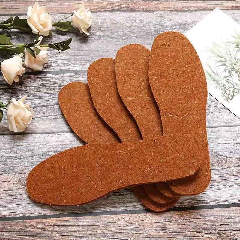 驼绒羊毛毡鞋垫男女加厚防臭保暖可裁剪运动鞋垫