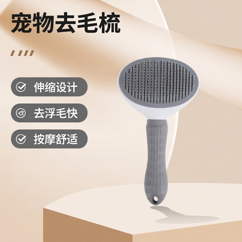 宠物去毛梳子伸缩设计去浮毛钢针梳猫咪狗狗专用清洁梳按摩宠物梳