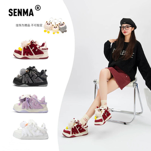 森马加绒板鞋女厚底面包鞋2025新款冬季女鞋百搭鞋子运动鞋休闲鞋
