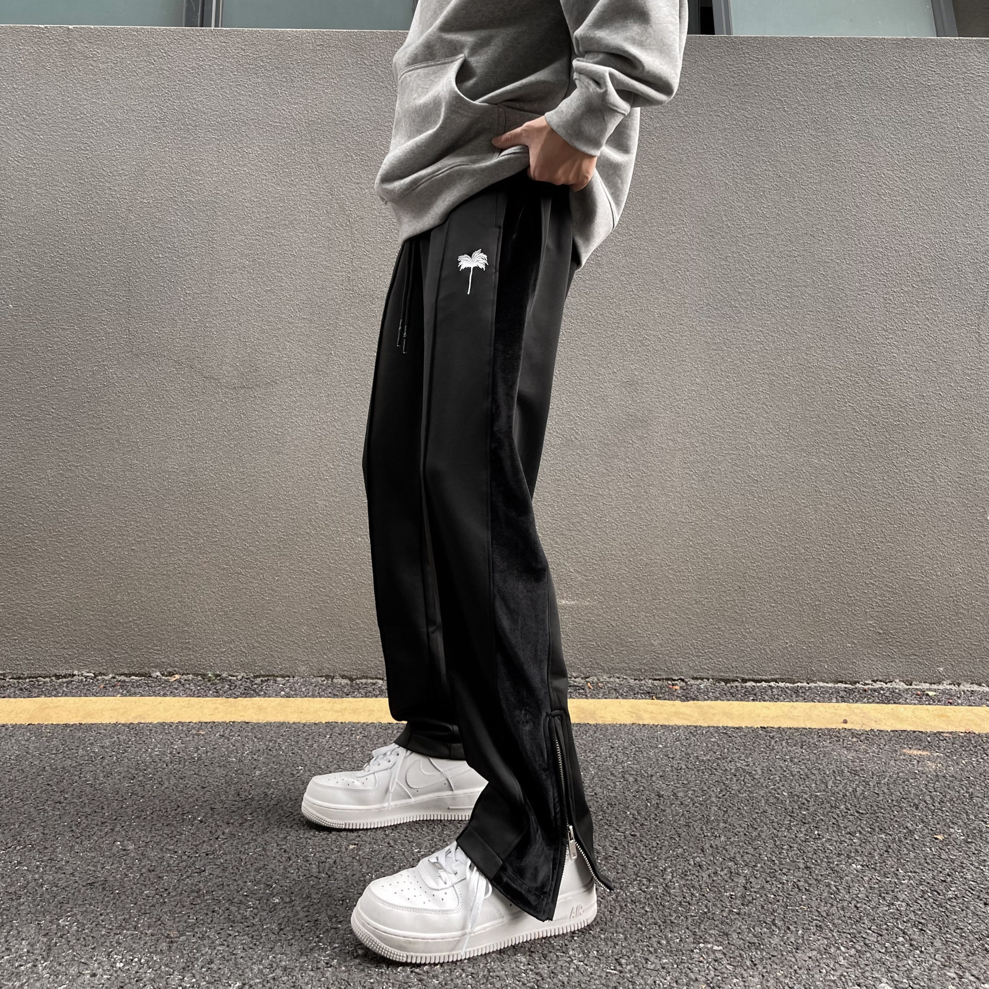 秋冬季palm棕榈天使裤子男女同款直筒宽松侧边运动高街休闲长裤潮