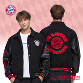 拜仁慕尼黑足球俱乐部｜红黑pu棒球服刺绣夹克外套 官方正版