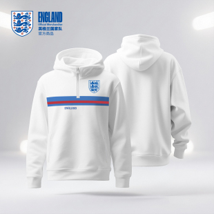 【官方正版】英格兰国家队 | 半拉链连帽卫衣户外运动休闲帽衫