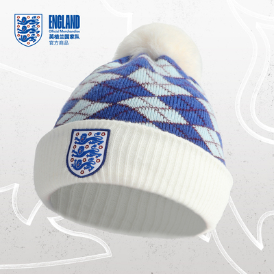 英格兰国家队菱格毛线帽针织