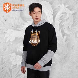 官方正版 卫衣帽衫 荷兰国家队 黑灰拼袖 球迷助威周边男女 新款