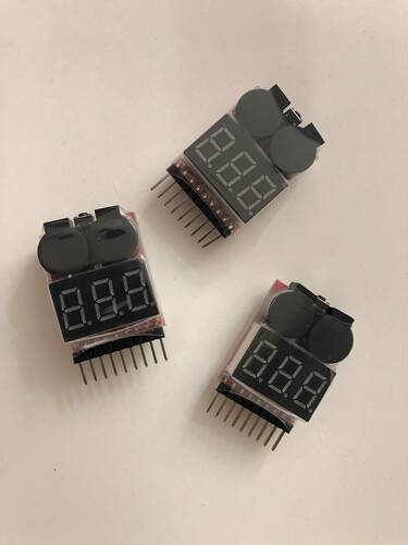 支持8S 锂电 可调电压BB低电报警器 二合一 2in1 锂电显示器