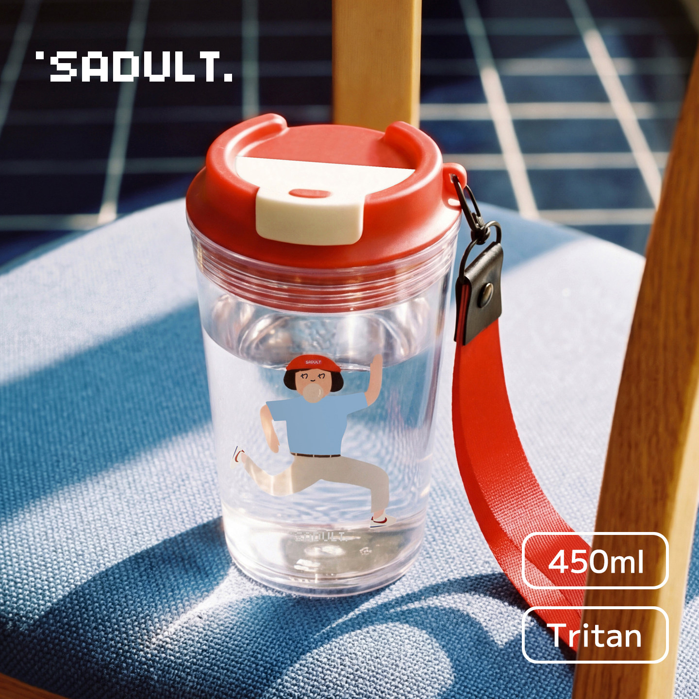 SADULT夏日喝水杯子高颜值tritan学生运动水杯女生外出便携咖啡杯