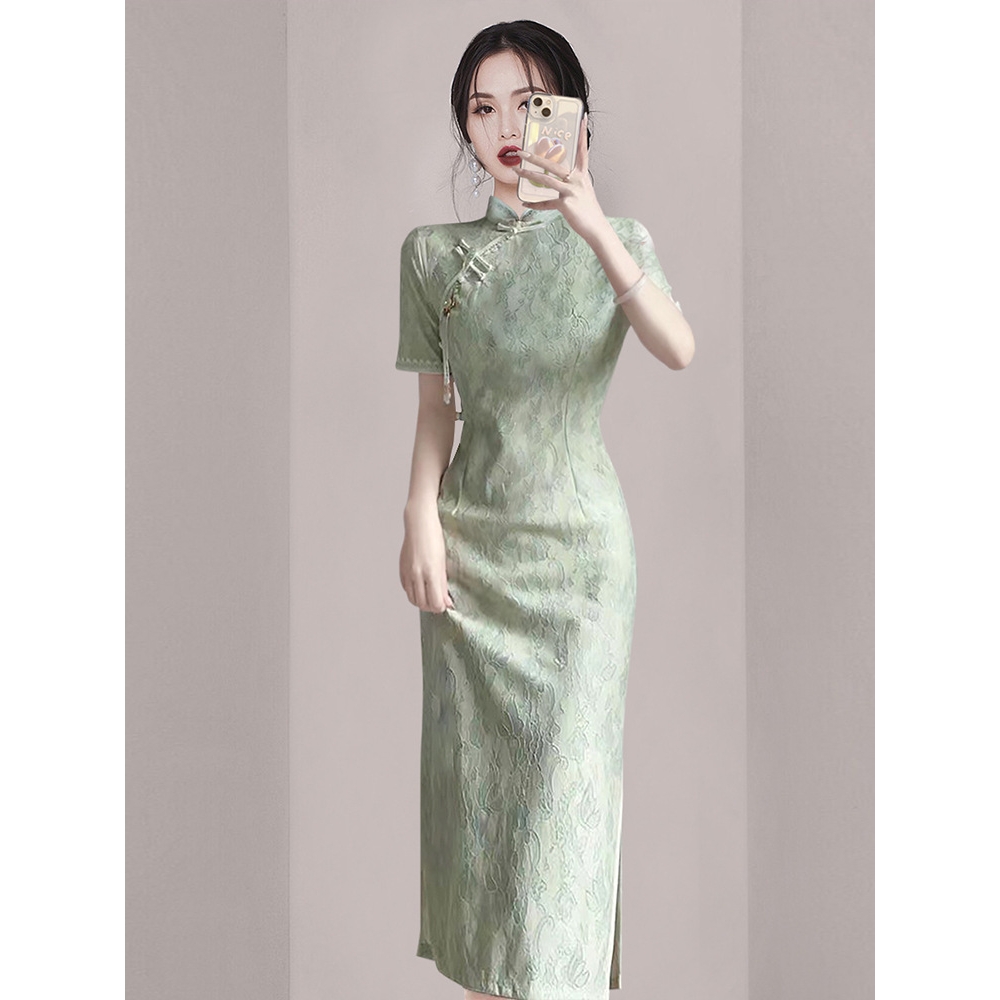 新中式蕾丝改良旗袍裙2025夏季新款女复古优雅端庄年轻国风连衣裙