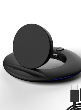 Z1多功能可折叠便携无线充电器手机支架调节角度圆形办公创意礼品