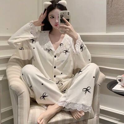 2025年新款睡衣女秋季甜美长袖ins休闲女款可外穿家居服套装