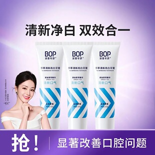 BOP波普专研牙膏100g茶萃清新口气男女亮白牙齿改善牙龈牙石正品