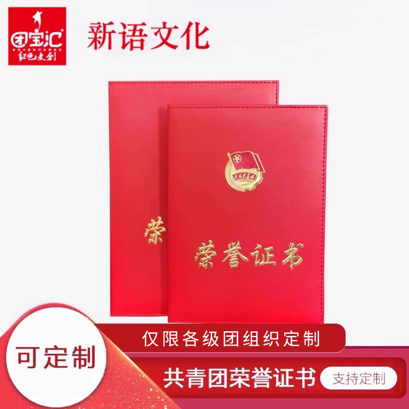 新语文化 共青团荣誉证书制作定做内芯打印培训获奖全国优秀团员工比赛奖状毕业聘书内芯可定制团校结业证书 - 实物图