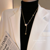 猫眼石小蛮腰毛衣链2026年新款 轻奢小众项链女气质锁骨链 潮秋冬季