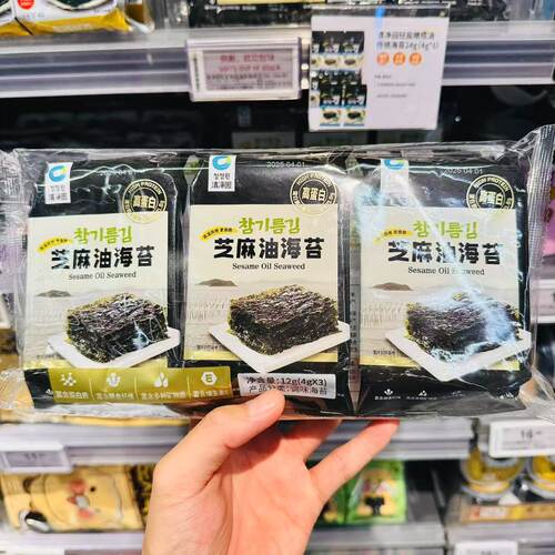 ole精品超市代购清净圆芝麻油海苔12g