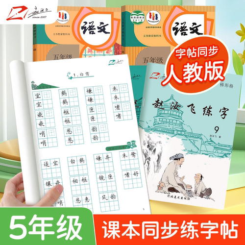 赵汝飞小学同步五年级上下册字帖