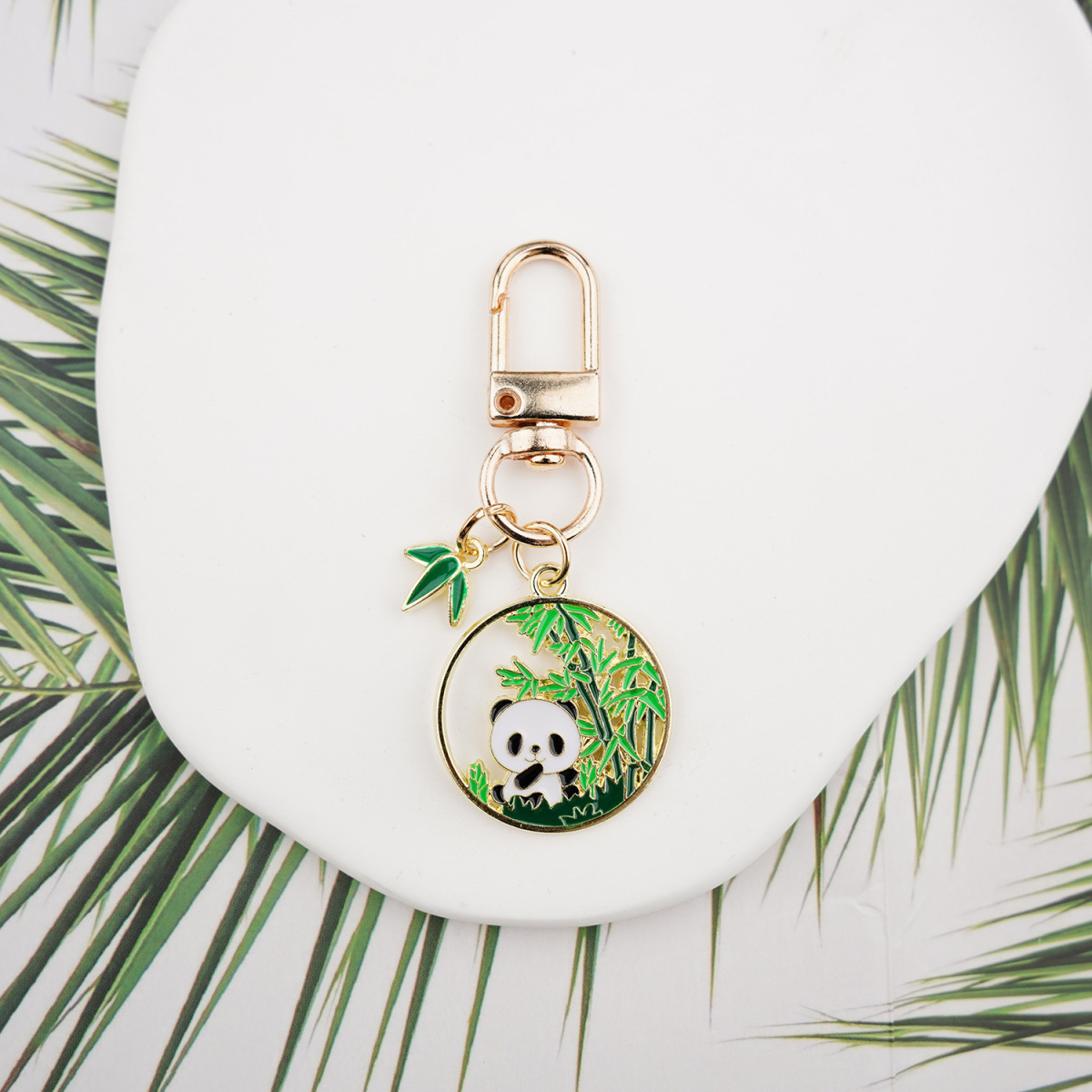 中国风熊猫钥匙扣书包背包包包挂件钥匙圈小挂饰精致文创挂扣好看