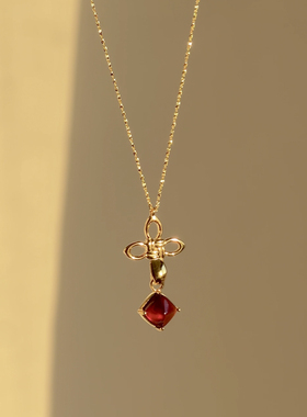 ERSHI尔时｜宁安 原创设计平安结幸运四叶草纯银平安扣可拆卸项链