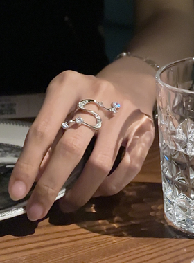 ERSHI尔时｜天路 原创设计感银河流星戒指简约925纯银礼物可调节