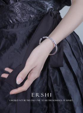 尔时简约清冷可调节凤凰祥云手镯