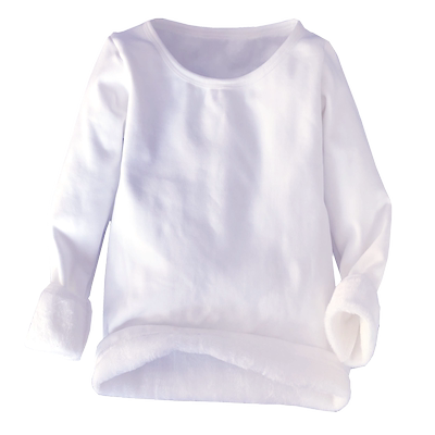 儿童白色衣加绒保暖打底衫
