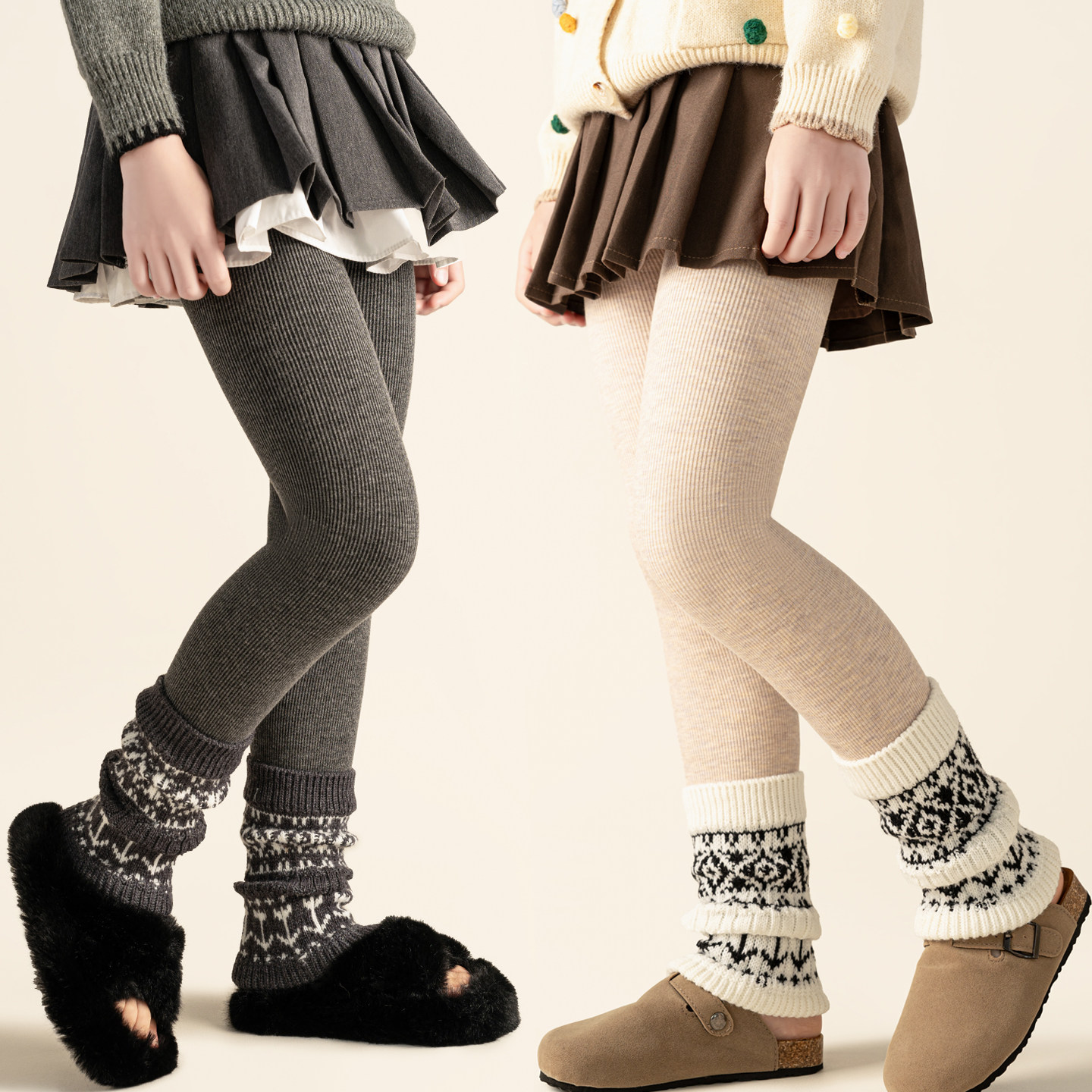 女童堆堆袜打底裤加绒保暖裤加厚一体绒袜套拼接儿童外穿长裤冬季,童装/婴儿装/亲子装,裤子,淘宝优惠券,粉丝福利购,淘宝优惠卷