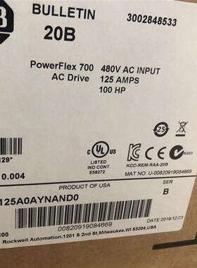 议价20BD125A3ANNANC0 罗克伟尔变频器 全新原装现货质保一年