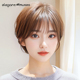 造型整顶假发套 发型时尚 假发真发全真人发短发女全头套式 自然新款