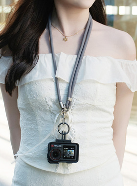 马达微森适用大疆action45pro运动相机挂绳斜跨通用1.5米胸前第一视角拍摄专用gopro影石运动相机配件斜挎