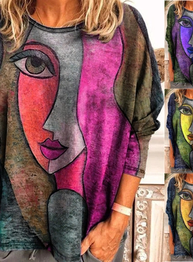 2023 Plus size Autumn women tops loose ladies T-shirt S-5XL