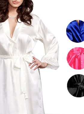 One size long pajamas spring and autumn pajamas  长款睡衣