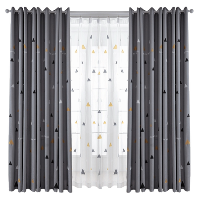 新款北欧风几何落地定制遮光布