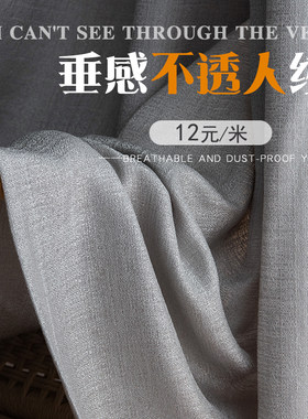 窗帘透光白色半遮光简约风白纱