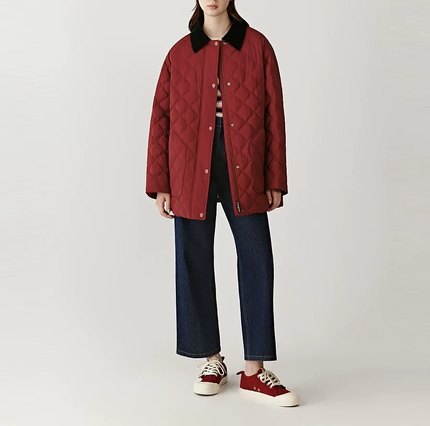 专柜正品ICICLE之禾新年系列25冬季新款平纹布中长款羽绒服棉服女