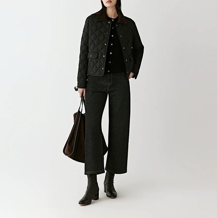 专柜正品ICICLE之禾女装2025冬新款巴恩羊毛混纺平纹布羽绒服棉服