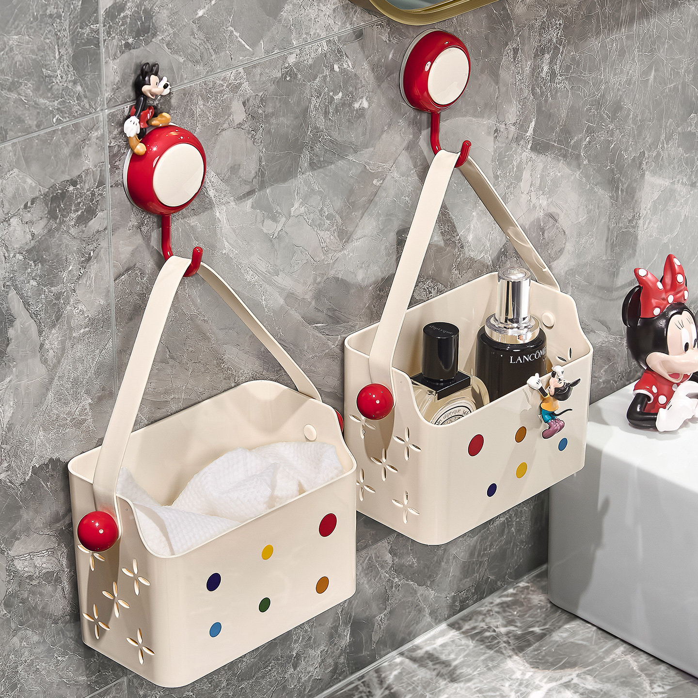 吸盘废弃洗脸巾收纳盒壁挂免打孔卫生间洗漱台沥水挂篮台面置物架,收纳整理,洗脸巾收纳盒,淘宝优惠券,粉丝福利购,淘宝优惠卷