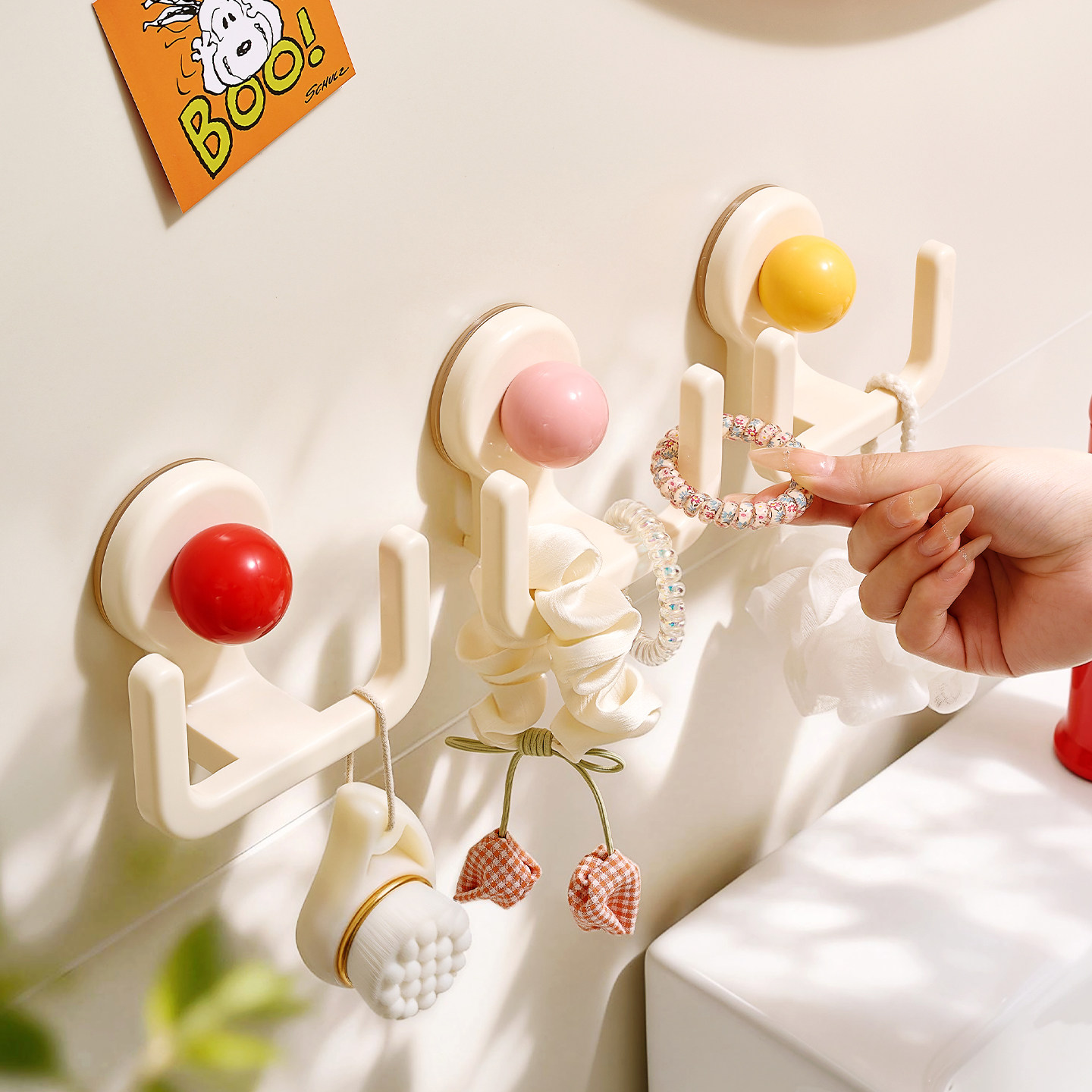 吸盘发圈收纳架多巴胺头绳皮筋挂钩发箍鲨鱼夹发饰收纳神器展示架