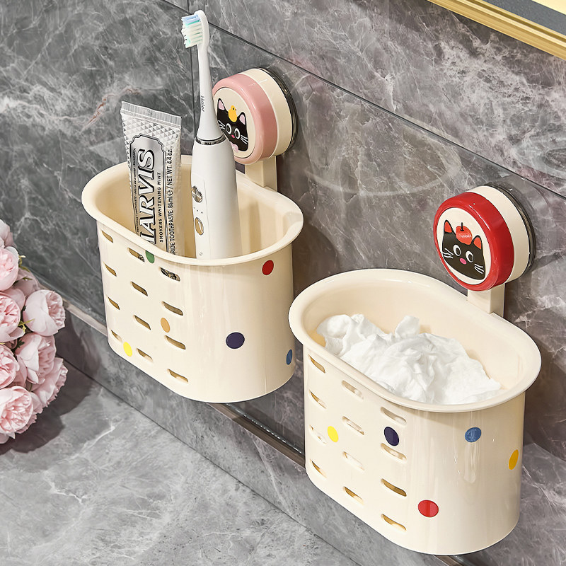 复古喵椭圆吸盘废弃洗脸巾收纳盒