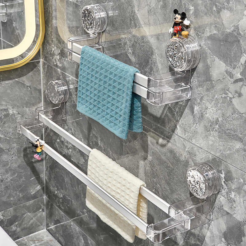 2025新款吸盘伸缩双杆毛巾架