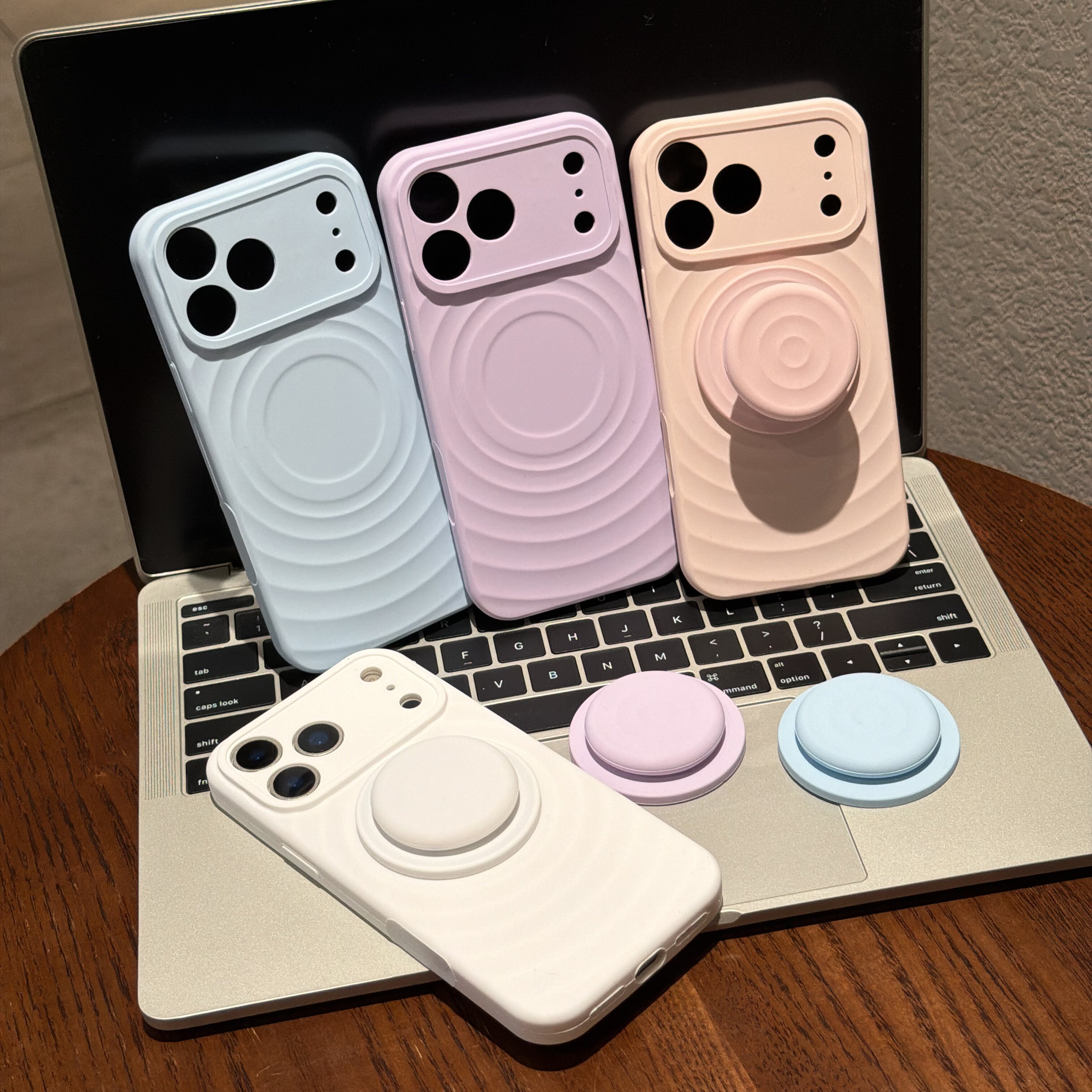恩王 小众新款波漾纹液态苹果17promax手机壳适用于iPhone16pro磁吸支架15max全包硅胶13/14纯色简约十七软套图片