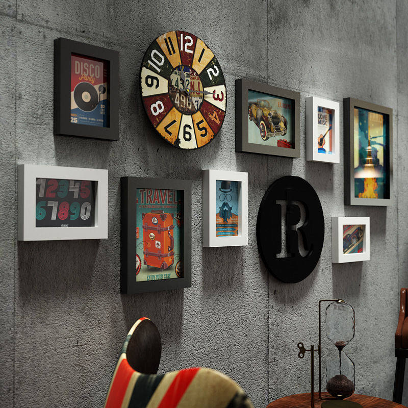 照片墙复古工业风酒吧壁饰墙面装饰品创意个性奶茶店烧烤饭店挂饰