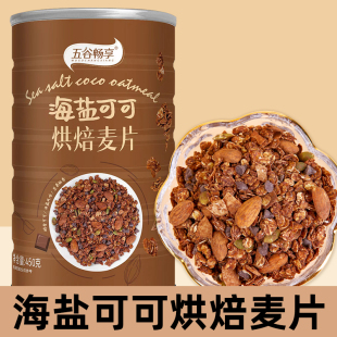 海盐可可烘焙麦片冲饮早餐健身坚果榛子巧克力燕麦片隔夜燕麦450g