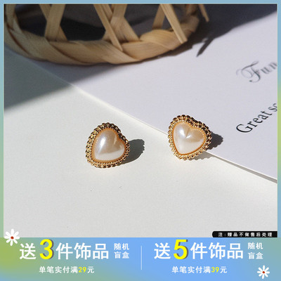 法式爱心甜美风小巧耳夹