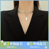 个性 小众不对称拼接项链气质闪亮镶钻颈链网红潮人街拍锁骨链2525